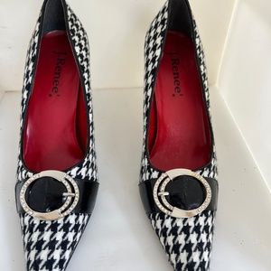 J. Renee - Jocelyn - Black and White Houndstooth Heels